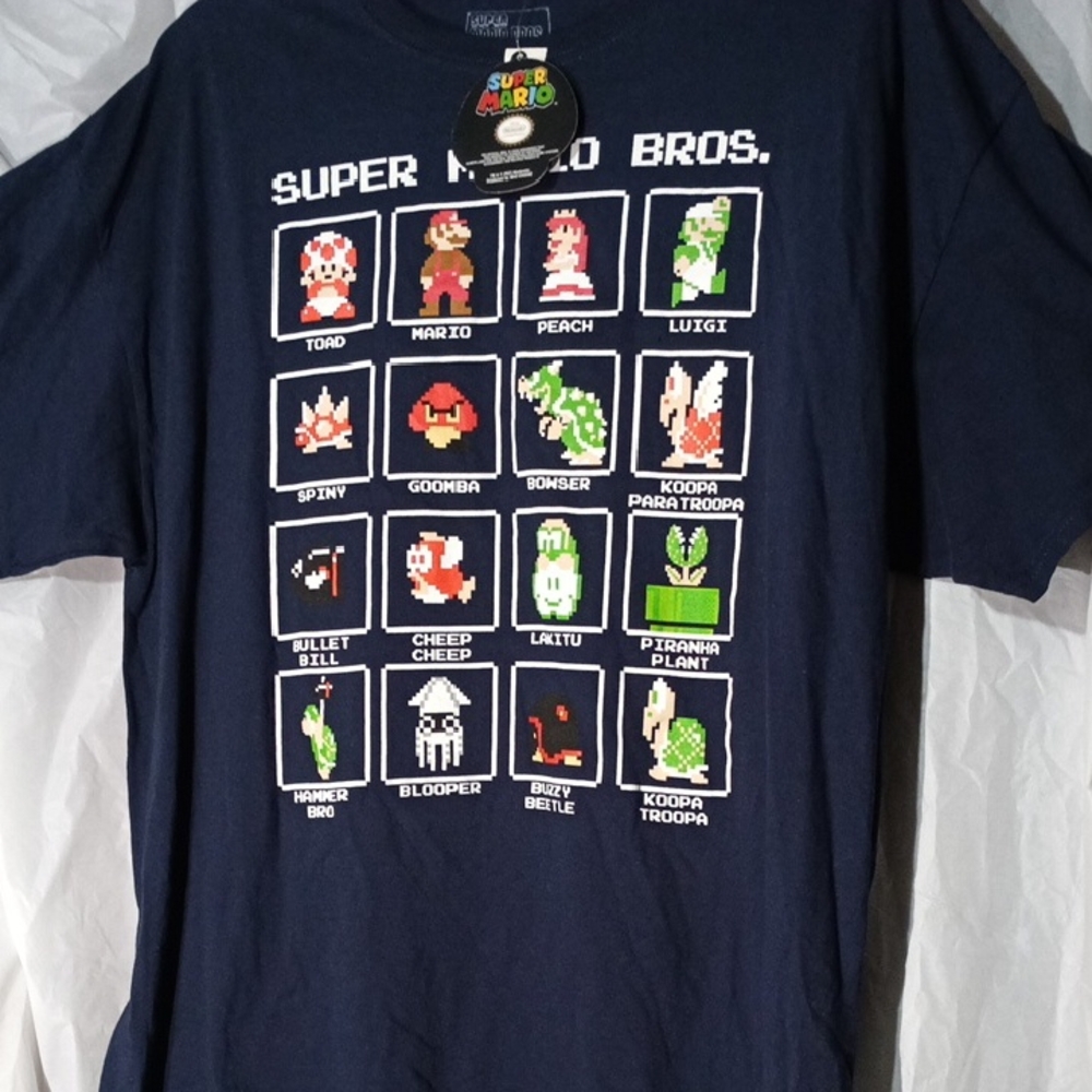 MAD Engine Super Mario Bros Navy Graphic Tee